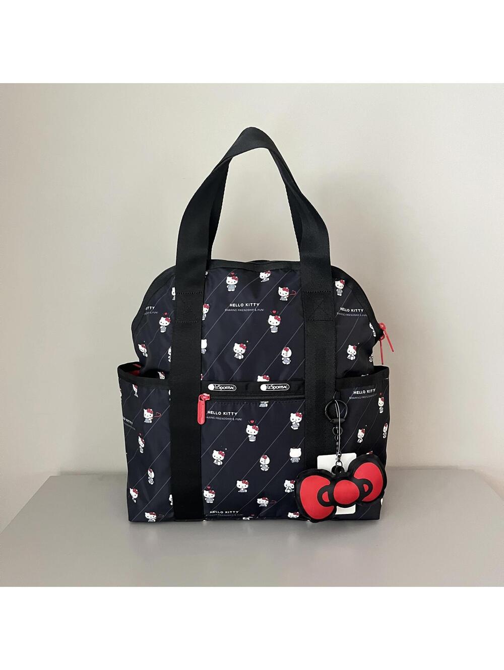 Lesportsac Hello Kitty Double Trouble Backpack with Charm NWT
